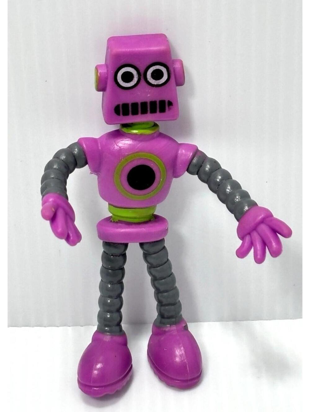 Purple Robot Action Figure Poseable Toy Segmented Grey Arms, GUC